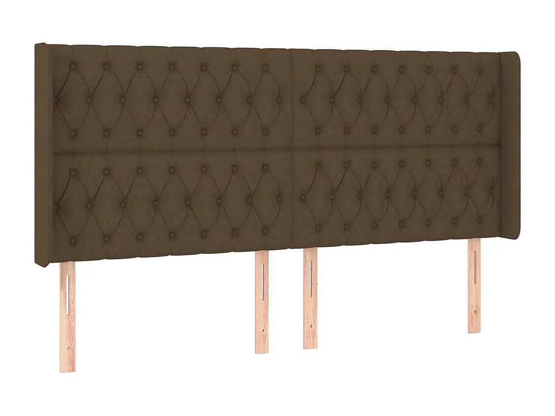 Hoofdbord | Hoofdeinde LED 183x16x118/128 cm stof donkerbruin