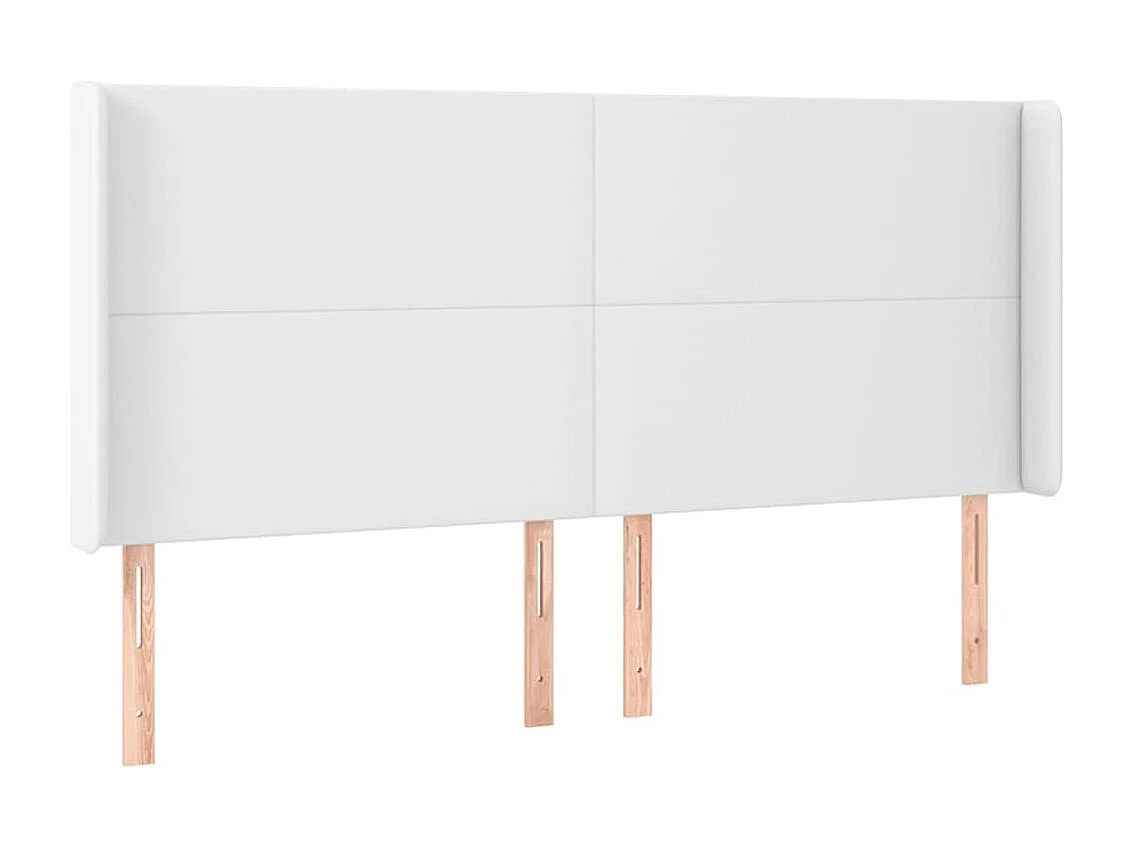 Hoofdbord | Hoofdeinde LED 183x16x118/128 cm kunstleer wit