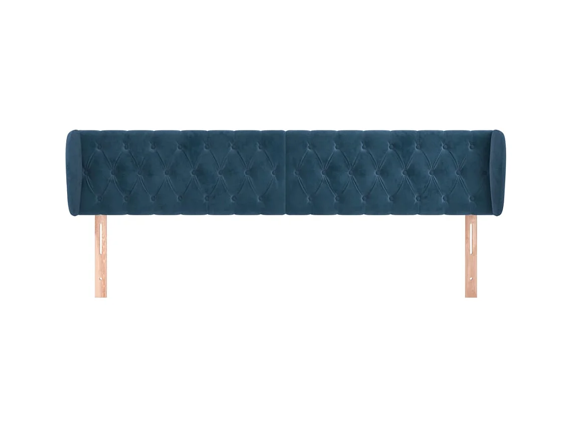 Mueble cabecero | Cabezal de cama | Cabecero de terciopelo azul oscuro 203x23x78/88 cm