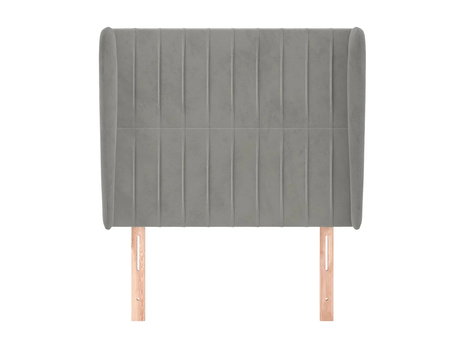 Cabecero | Cabezal de Cama | Mueble cabecero con orejas de terciopelo gris claro 83x23x118/128 cm