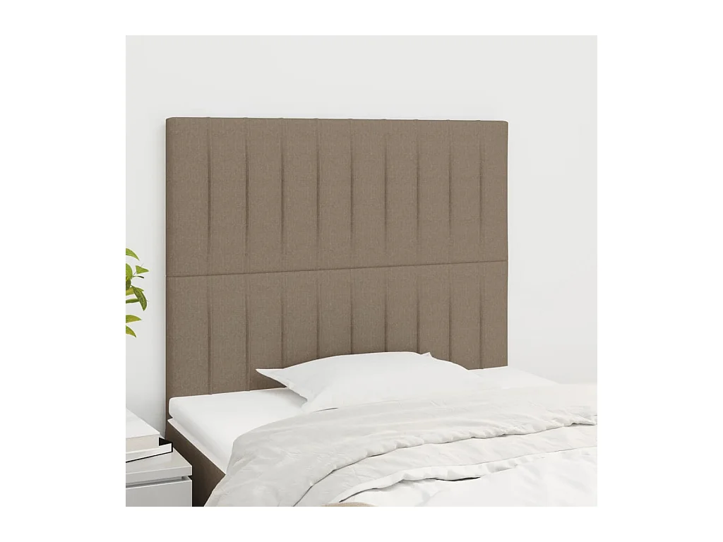 Cabeceros | Cabezal de cama | Mueble de cabecero 2 unidades de tela gris taupe 100x5x78/88 cm