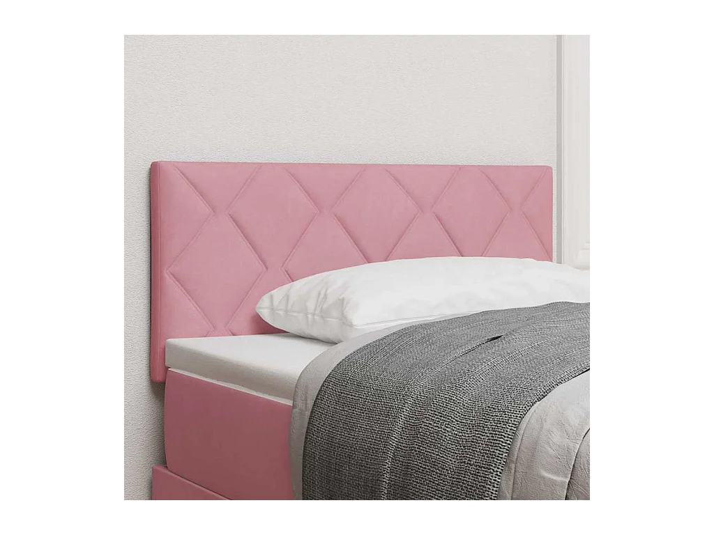 Mueble cabecero | Cabecero | Cabezal de cama Montaje en la pared Geométrico Rosa 100 cm Terciopelo