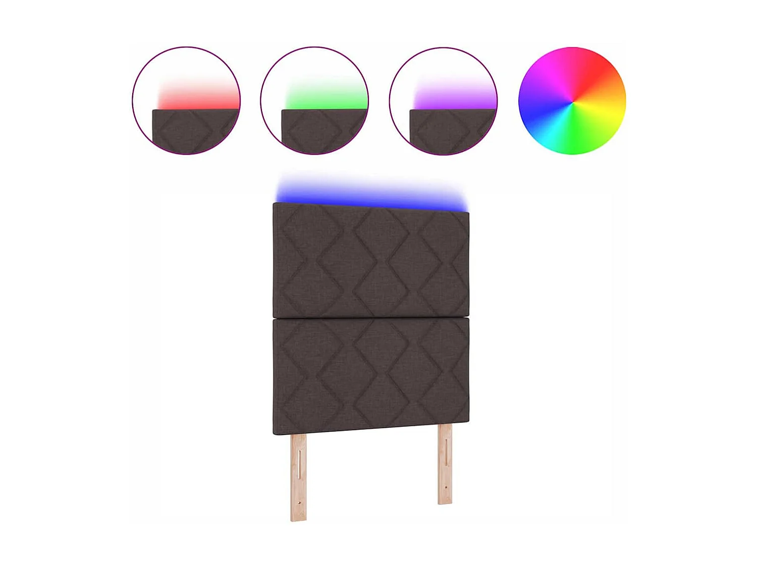 Tête de Lit | Panneau de tête pour lit Moderne avec des lumières à LED Gris clair 80 cm tissu