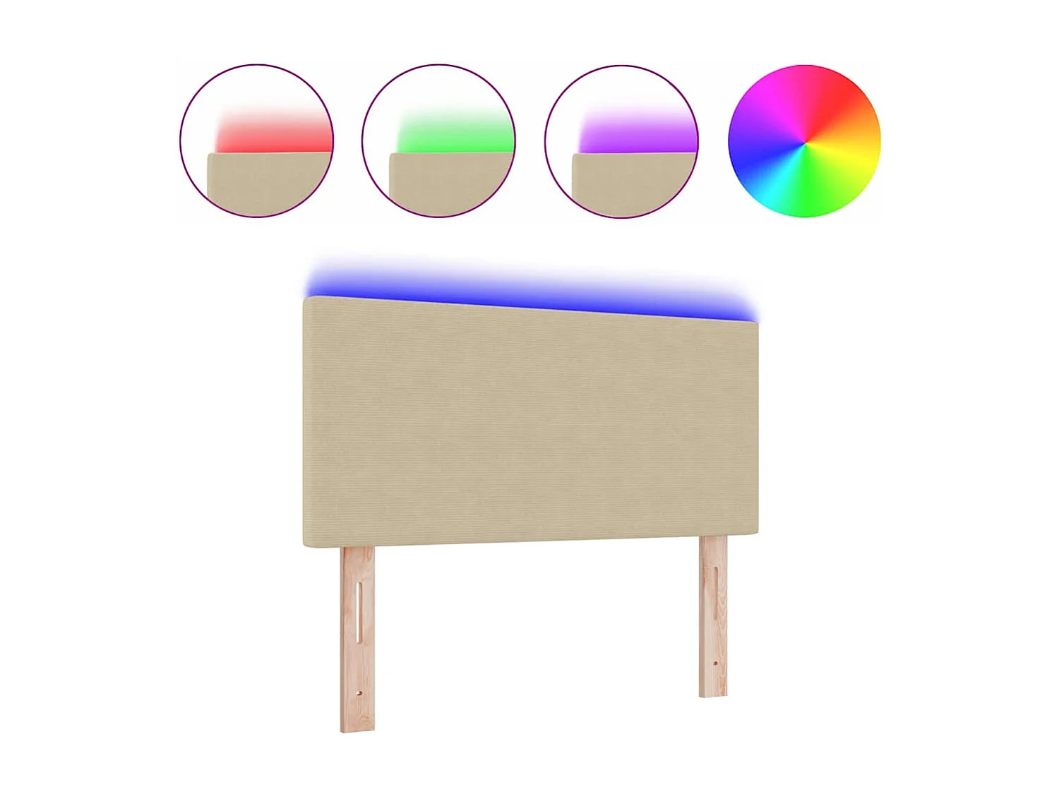 Tête de Lit | Panneau de tête pour lit Moderne LED avec des lumières à LED Vert gris 100 cm tissu