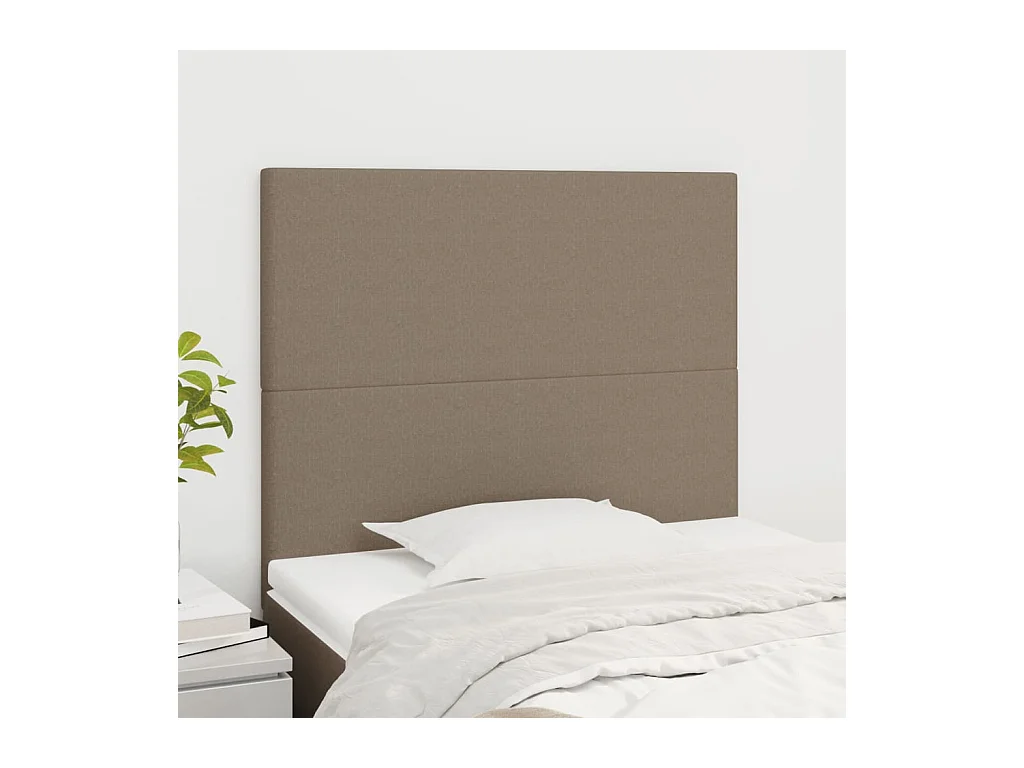 Cabeceros | Cabezal de cama | Mueble de cabecero 2 unidades de tela gris taupe 90x5x78/88 cm