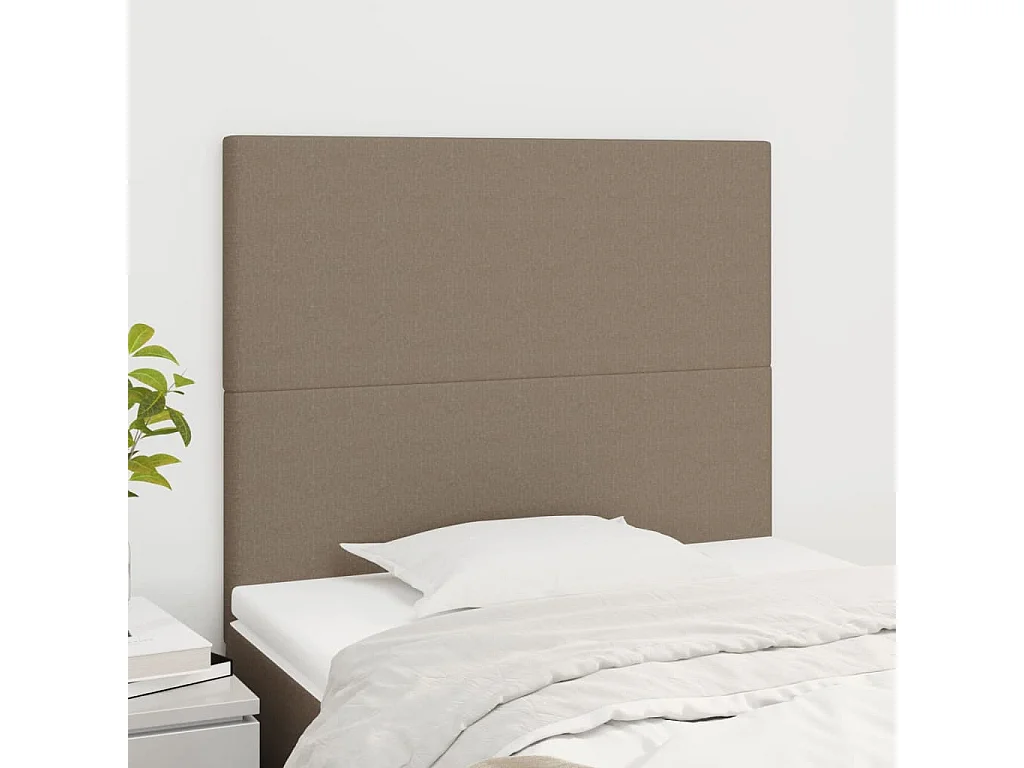 Têtes de lit | Panneaux de tête pour lit Moderne 2 pcs Taupe 90x5x78/88 cm Tissu