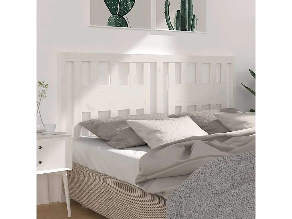 Hoofdbord | Hoofdeinde 146x4x100 cm massief grenenhout wit