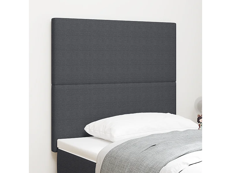 Tête de Lit | Panneau de tête pour lit Moderne avec Tête de Lit | Panneau de tête pour lit Moderne Gris foncé 100 cm Tissu côtelé