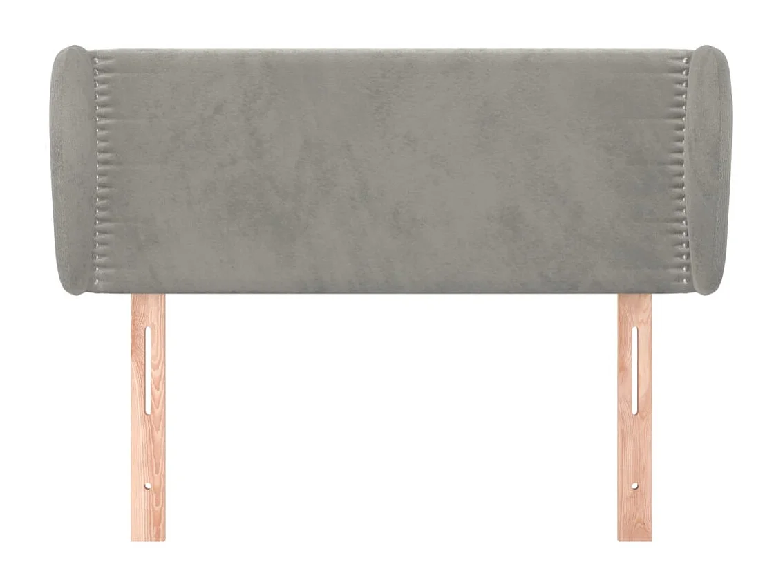 Mueble cabecero | Cabezal de cama | Cabecero de terciopelo gris claro 93x23x78/88 cm