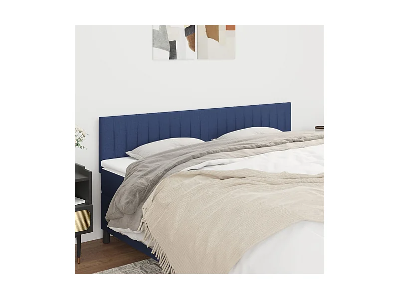 Têtes de lit | Panneaux de tête pour lit Moderne 2 pcs Bleu 80x5x78/88 cm Tissu