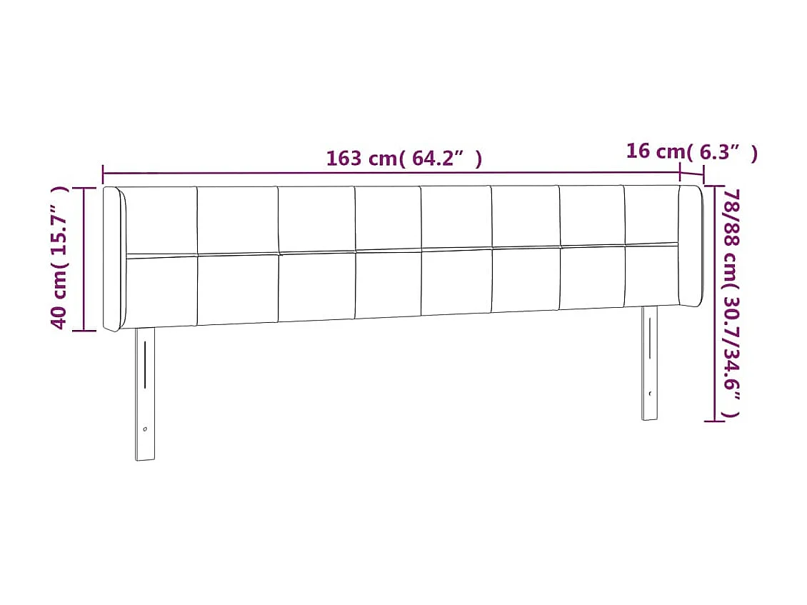 Mueble cabecero | Cabezal de cama | Cabecero de tela gris taupe 163x16x78/88 cm