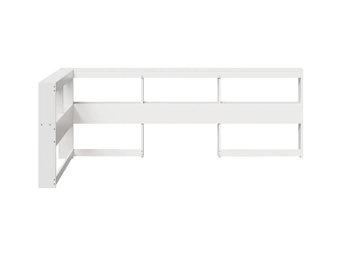 Mueble cabecero | Cabecero | Cabezal de cama librería en forma de L madera maciza pino blanco 90cm
