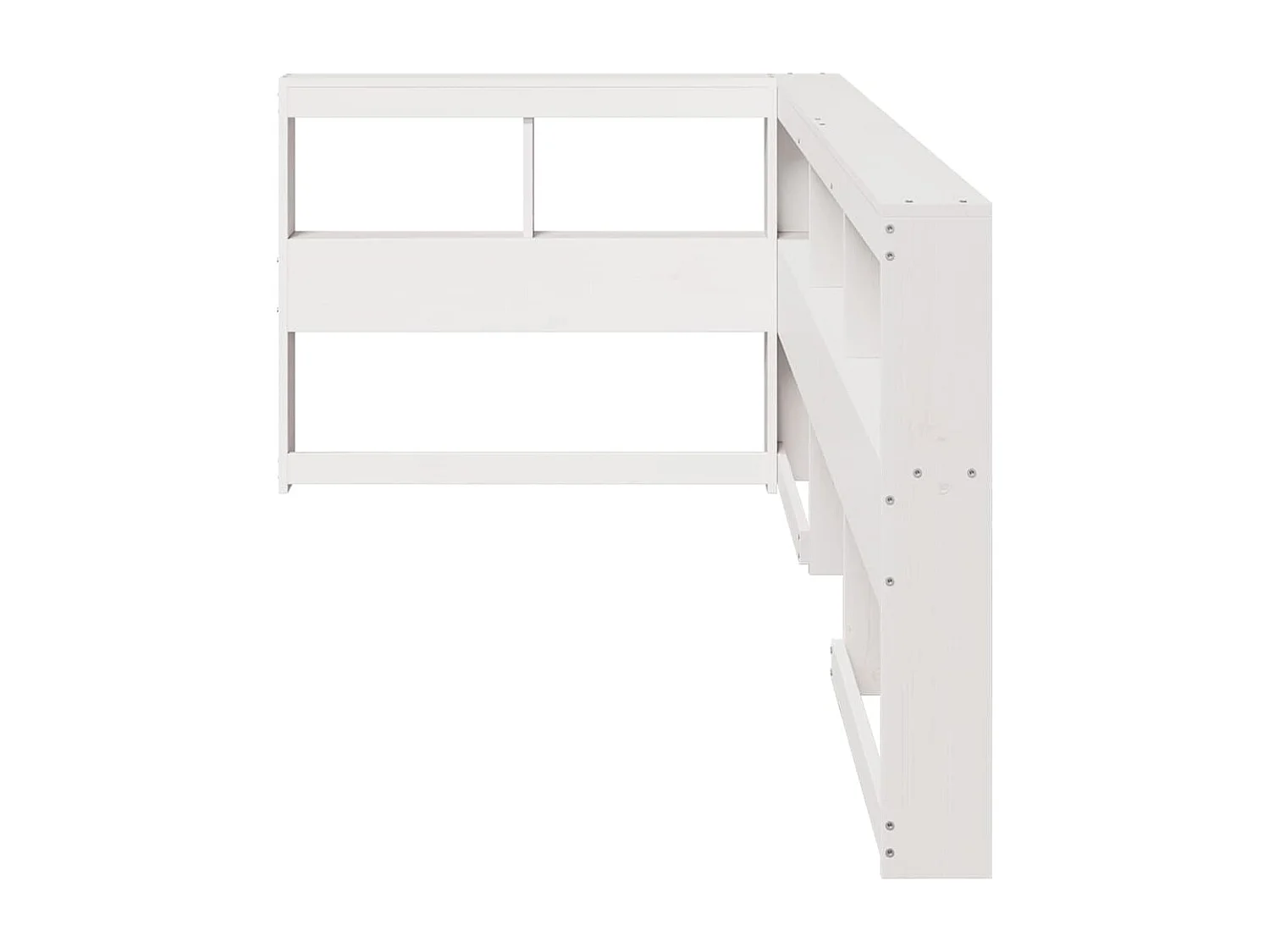 Mueble cabecero | Cabecero | Cabezal de cama librería en forma de L madera maciza pino blanco 90cm