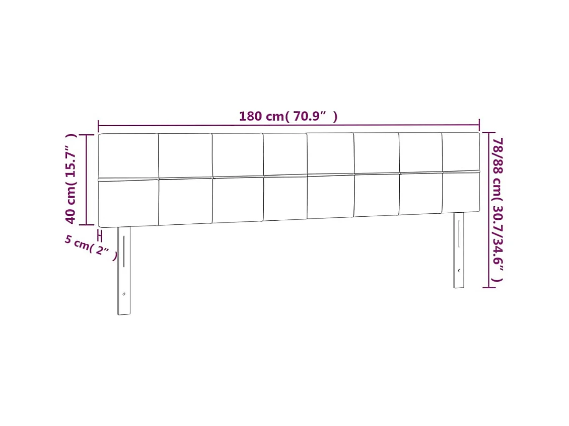 Mueble cabecero | Cabezal de cama | Cabecero con LED de tela color crema 180x5x78/88 cm