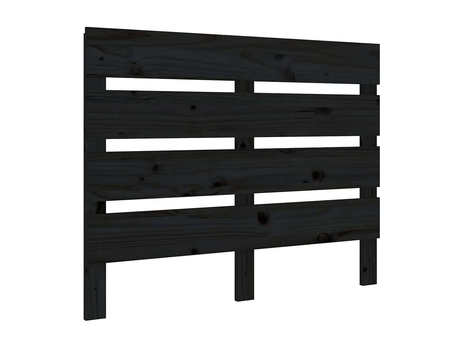 Cabecero de Cama | Cabezal de cama | Mueble de cabecero madera maciza de pino negro 100x3x80 cm