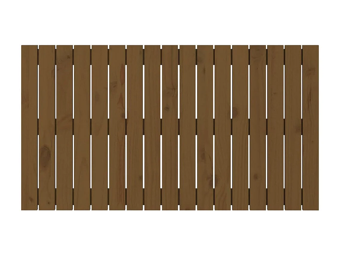 Cabecero cama | Cabezal de cama | Mueble de cabecero pared madera maciza pino marrón miel 108x3x60 cm