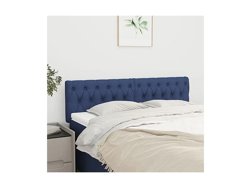 Cabeceros | Cabezal de cama | Mueble de cabecero 2 unidades de tela azul 80x7x78/88 cm