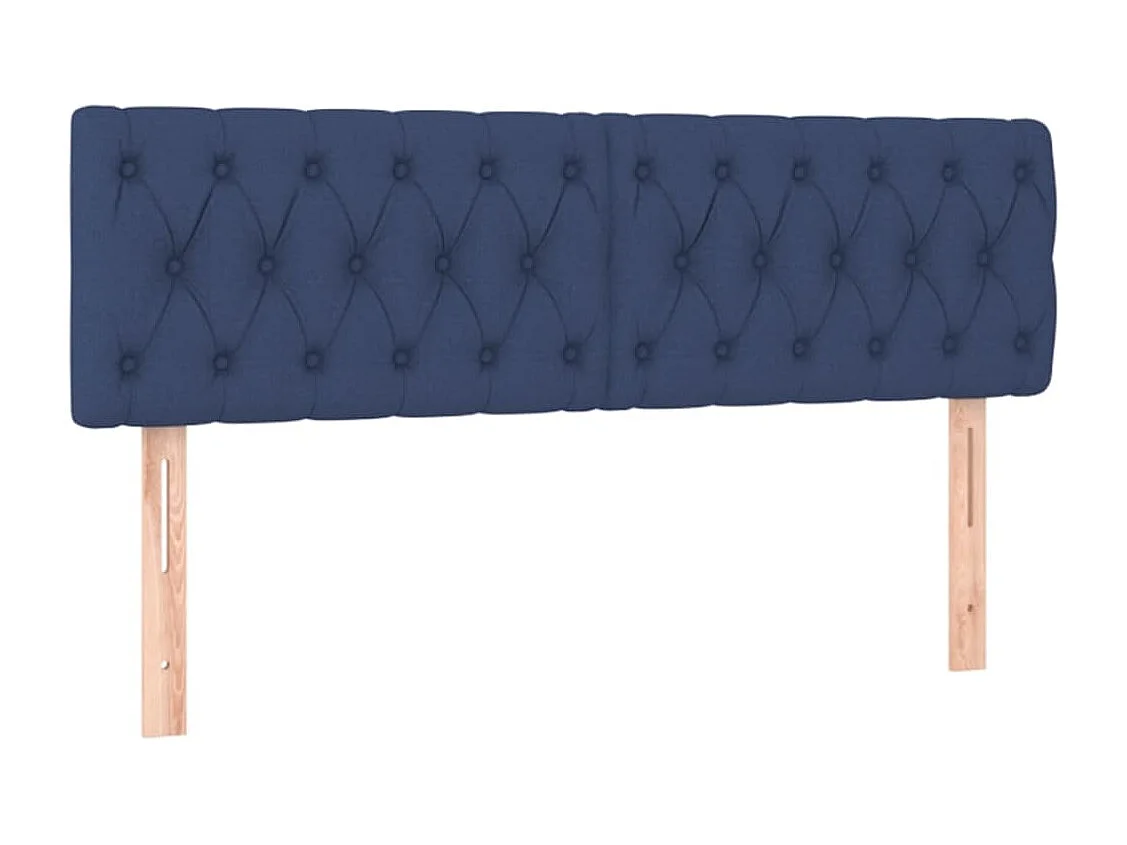 Têtes de lit | Panneaux de tête pour lit Moderne 2 pcs Bleu 80x7x78/88 cm Tissu