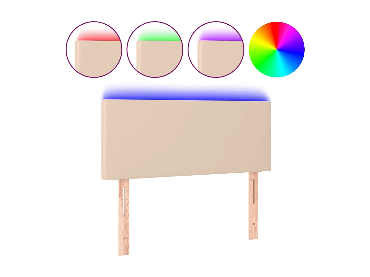 Tête de Lit | Panneau de tête pour lit Moderne à LED Cappuccino 90x5x78/88 cm Similicuir