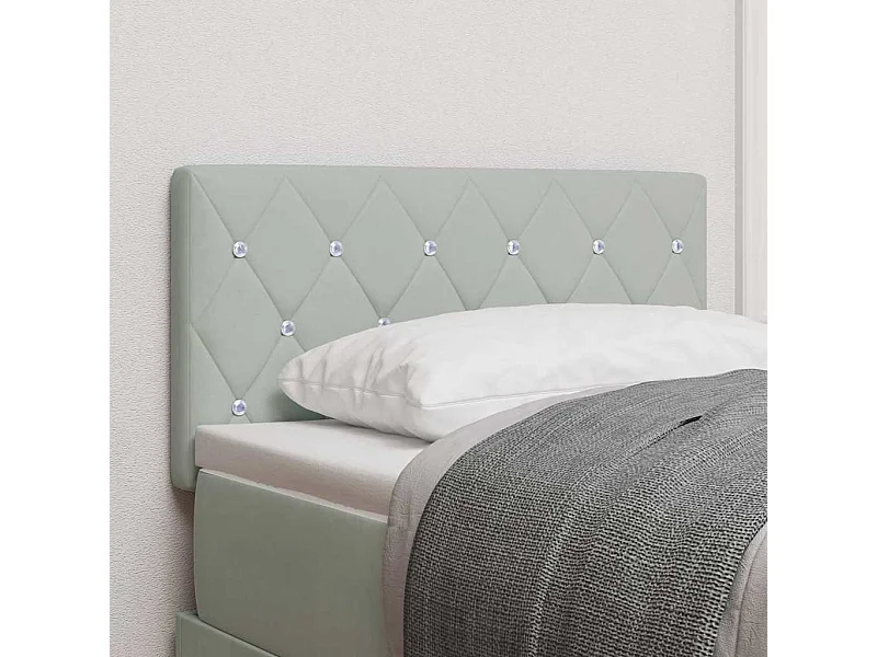 Tête de Lit | Panneau de tête pour lit Moderne en Velours Argyle Manuel Gris clair 80 cm Velours