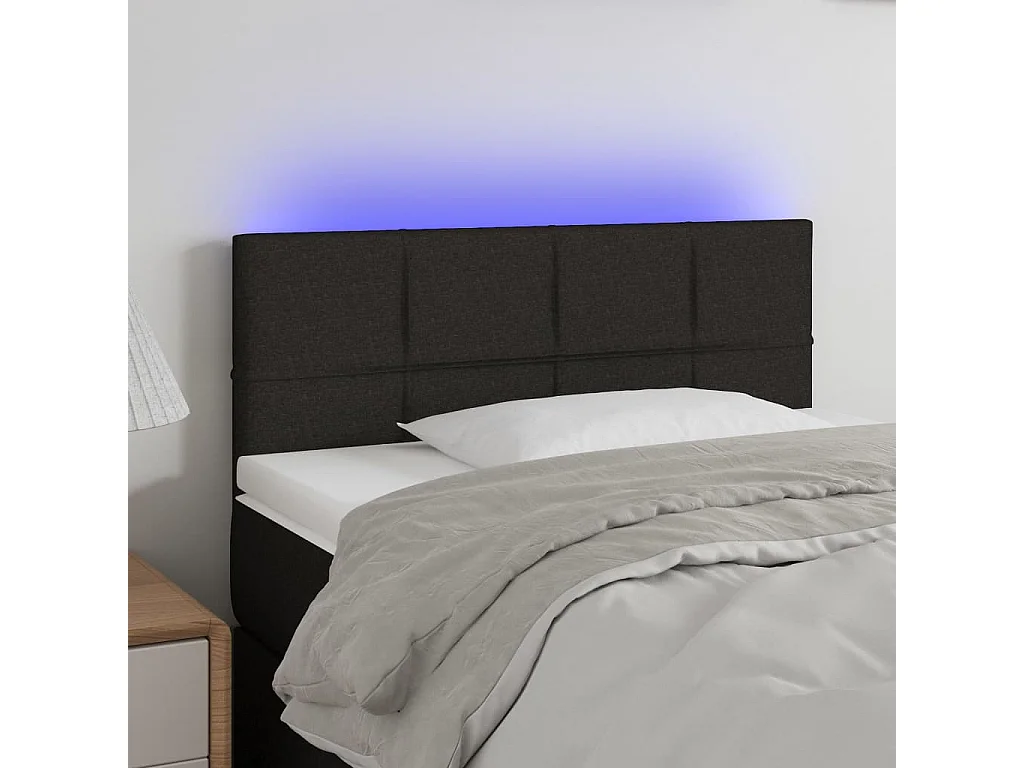 Hoofdbord | Hoofdeinde LED 90x5x78/88 cm stof zwart