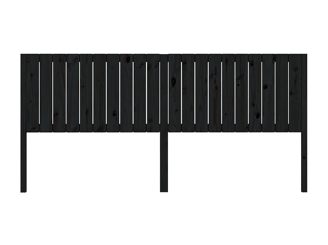 Cabecero de Cama | Cabezal de cama | Mueble de cabecero madera maciza de pino negro 205,5x4x100 cm