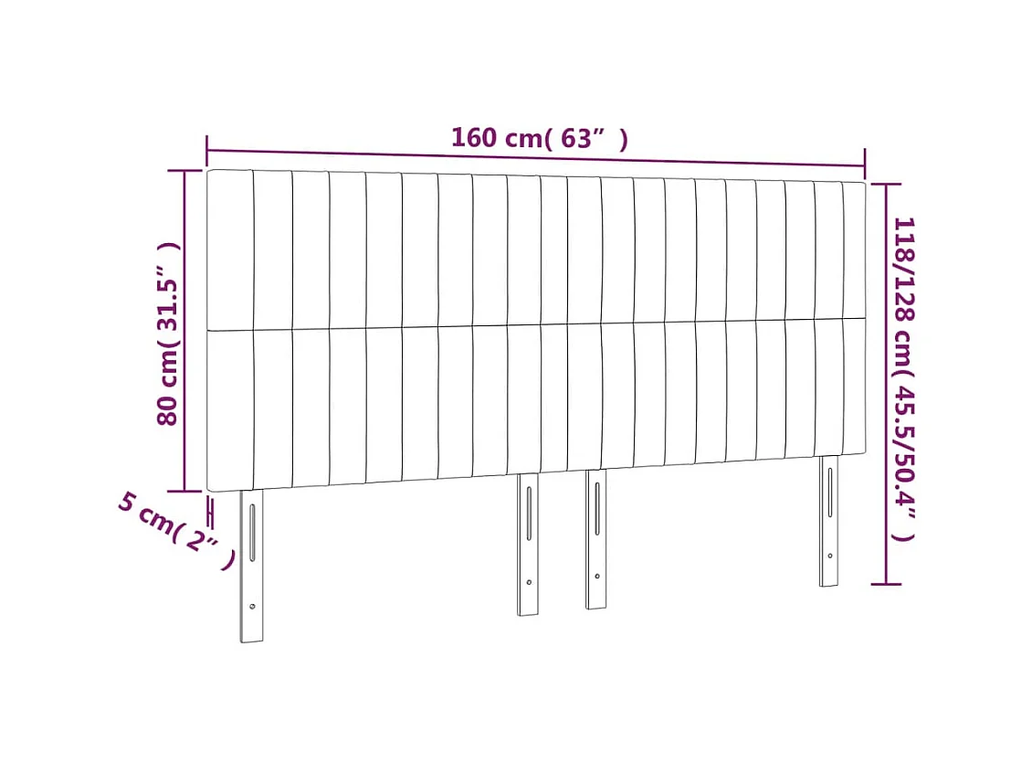 Cabeceros | Cabezal de cama | Mueble de cabecero 4 unidades de terciopelo gris claro 80x5x78/88 cm