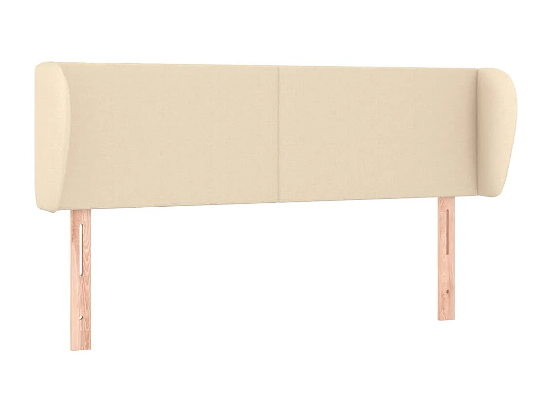 Tête de Lit | Panneau de tête pour lit Moderne avec oreilles Crème 147x23x78/88 cm Tissu