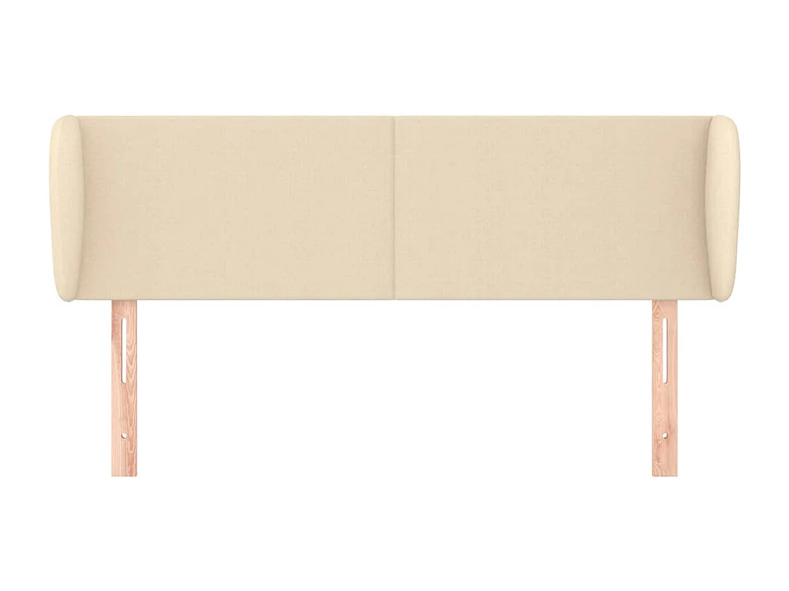 Tête de Lit | Panneau de tête pour lit Moderne avec oreilles Crème 147x23x78/88 cm Tissu