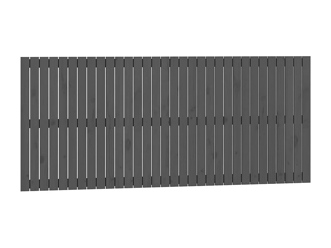 WandHoofdbord | Hoofdeinde 204x3x90 cm massief grenenhout grijs