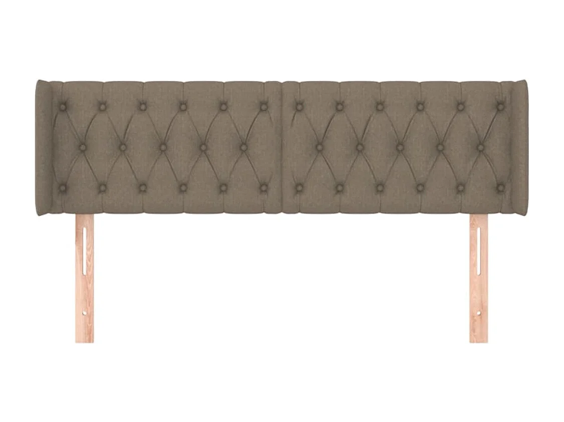 Tête de Lit | Panneau de tête pour lit Moderne avec oreilles Taupe 163x16x78/88 cm Tissu