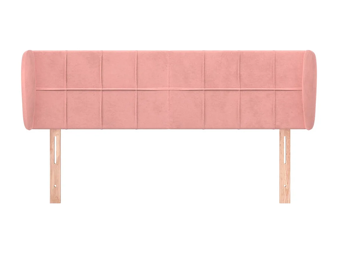 Tête de Lit | Panneau de tête pour lit Moderne avec oreilles Rose 147x23x78/88 cm Velours
