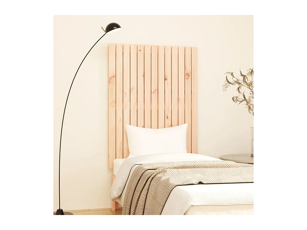 Cabecero de Cama | Cabezal de cama | Mueble de cabecero de pared madera maciza de pino 82,5x3x110 cm