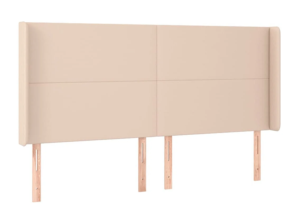 Hoofdbord | Hoofdeinde LED 183x16x118/128 cm kunstleer cappuccinokleurig