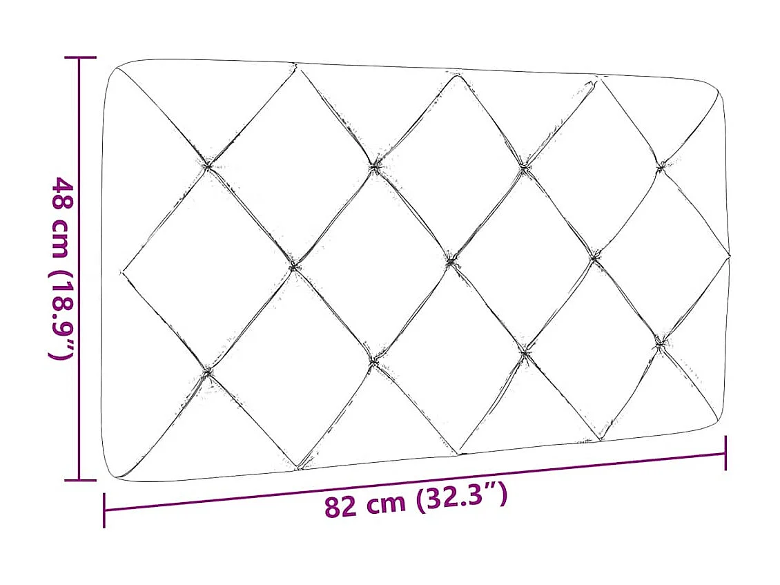 Cabecero de Cama | Cabezal de cama | Mueble de cabecero acolchado tela marrón oscuro 80 cm