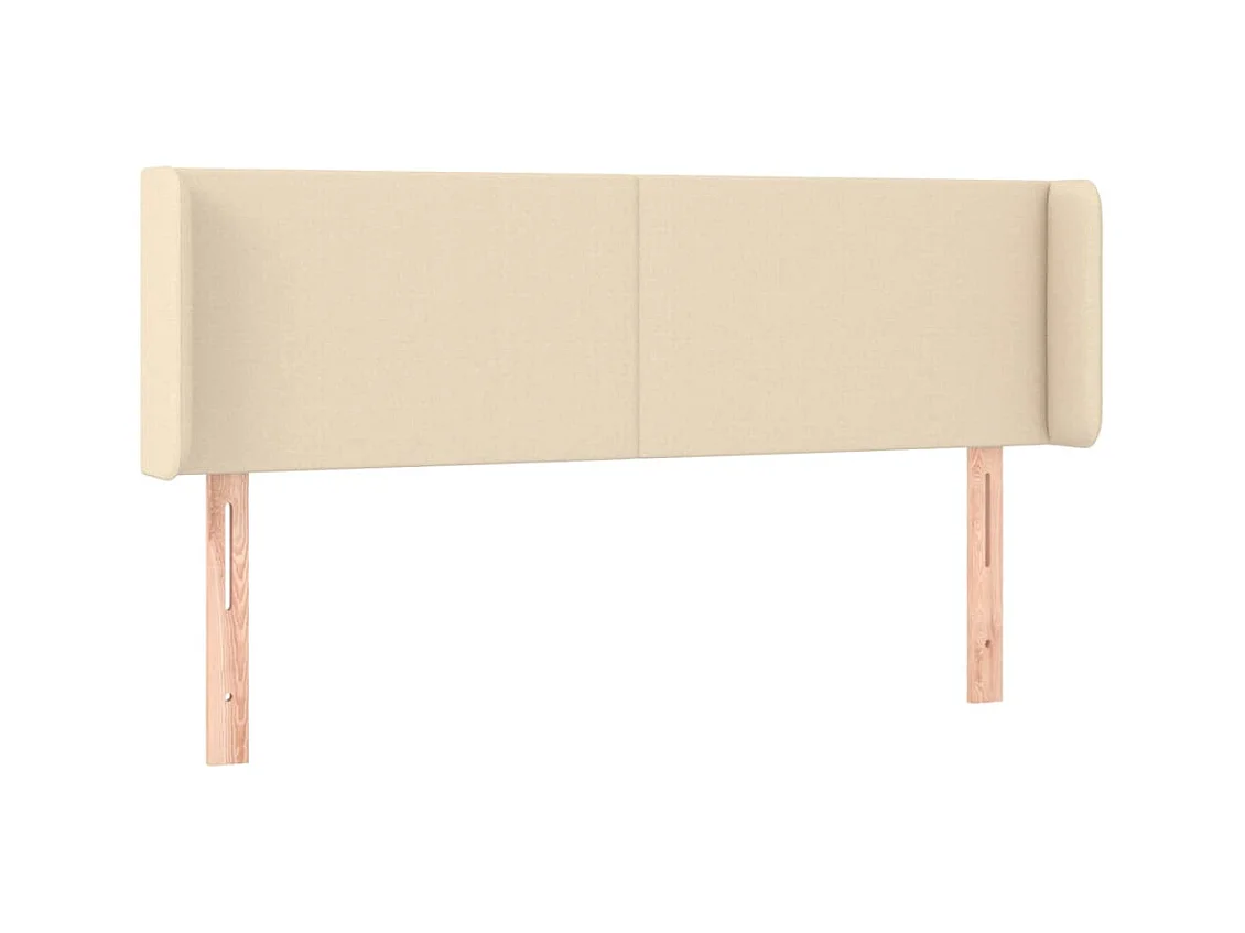 Mueble cabecero | Cabezal de cama | Cabecero con LED de tela crema 147x16x78/88 cm