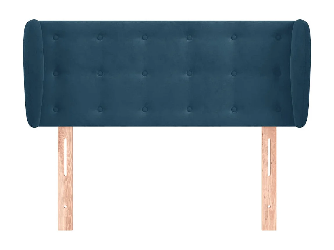 Tête de Lit | Panneau de tête pour lit Moderne avec oreilles Bleu foncé 83x23x78/88 cm Velours