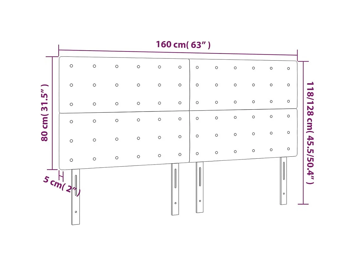 Têtes de lit | Panneaux de tête pour lit Moderne 4 pcs Rose 80x5x78/88 cm Velours