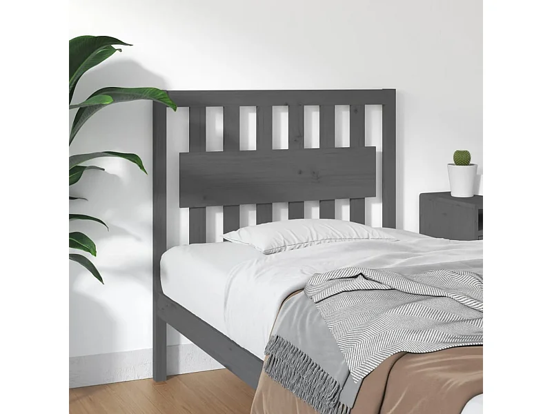 Cabecero de Cama | Cabezal de cama | Mueble de cabecero madera maciza de pino gris 95,5x4x100 cm