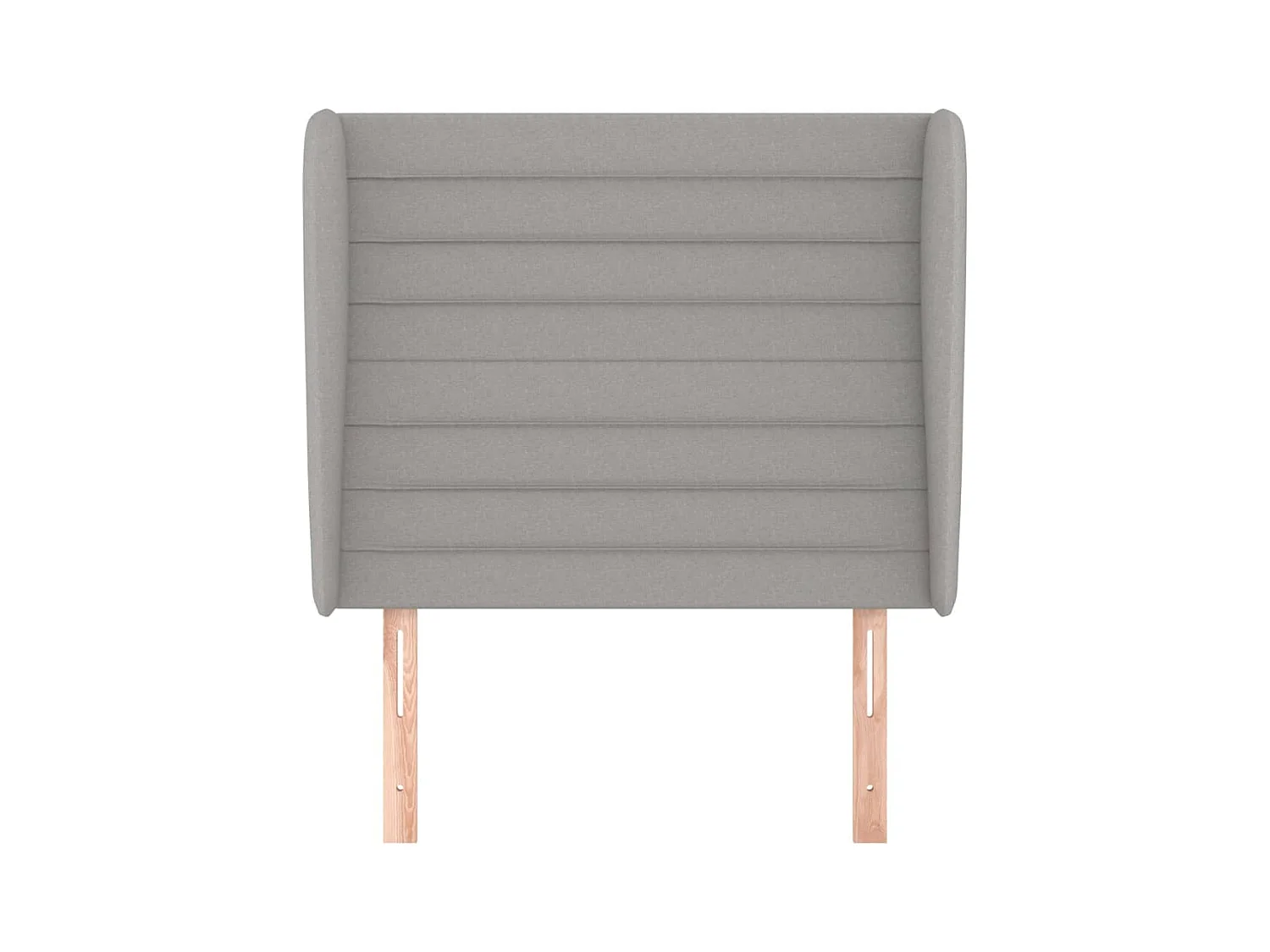 Cabecero | Cabezal de Cama | Mueble cabecero con orejas de tela gris claro 103x23x118/128 cm