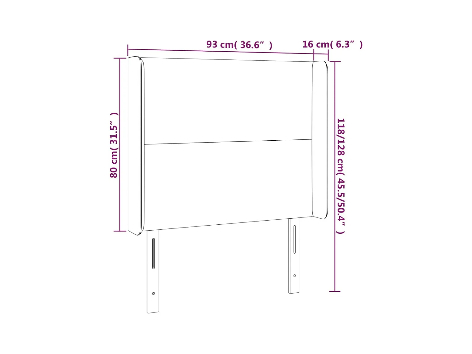 Tête de Lit | Panneau de tête pour lit Moderne à LED Bleu 93x16x118/128 cm Tissu