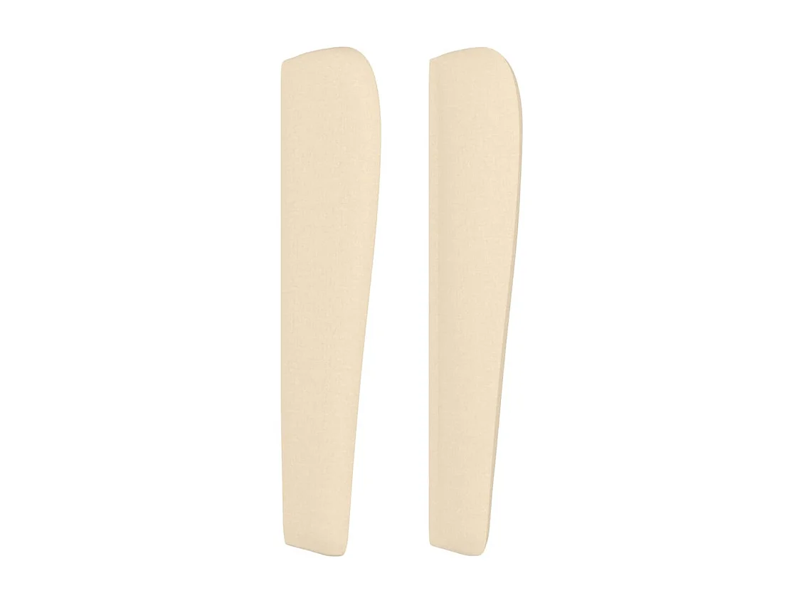 Tête de Lit | Panneau de tête pour lit Moderne avec oreilles Crème 203x23x118/128 cm Tissu