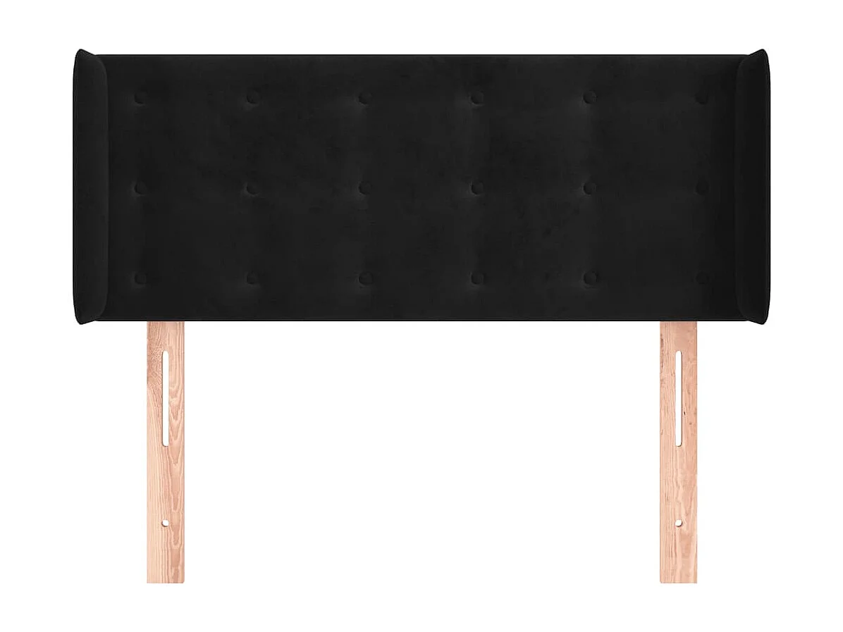 Hoofdbord | Hoofdeinde met randen 103x16x78/88 cm fluweel zwart