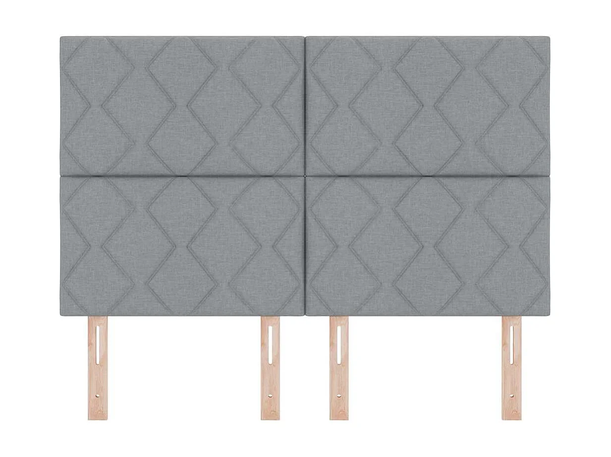 Cabecero | Cabezal de Cama | Mueble cabecero con luces de tiras LED Gris Claro 144 cm tela