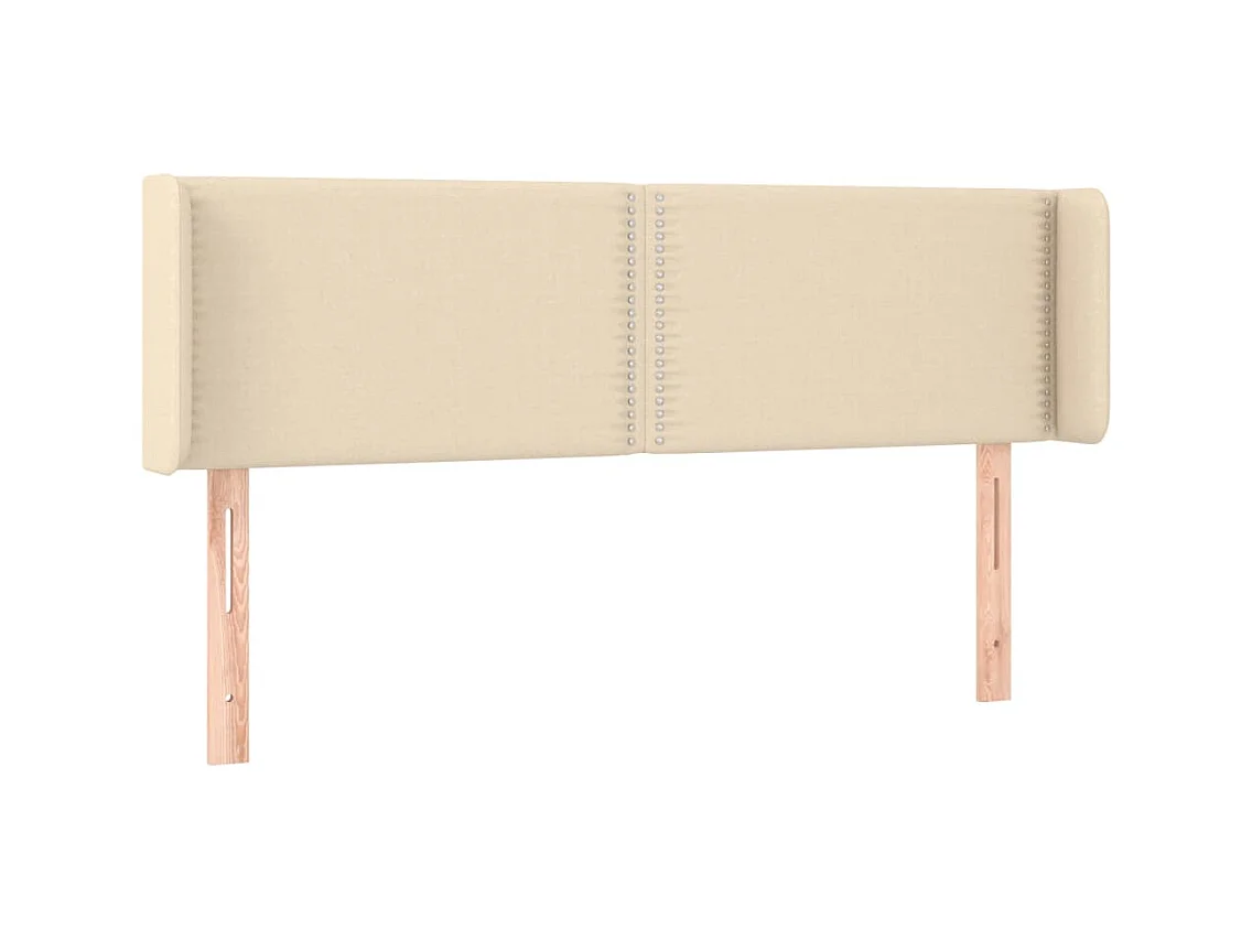 Tête de Lit | Panneau de tête pour lit Moderne à LED Crème 147x16x78/88 cm Tissu