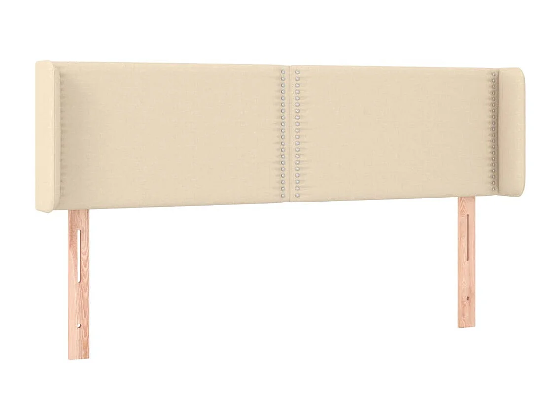 Mueble cabecero | Cabezal de cama | Cabecero con LED de tela crema 147x16x78/88 cm