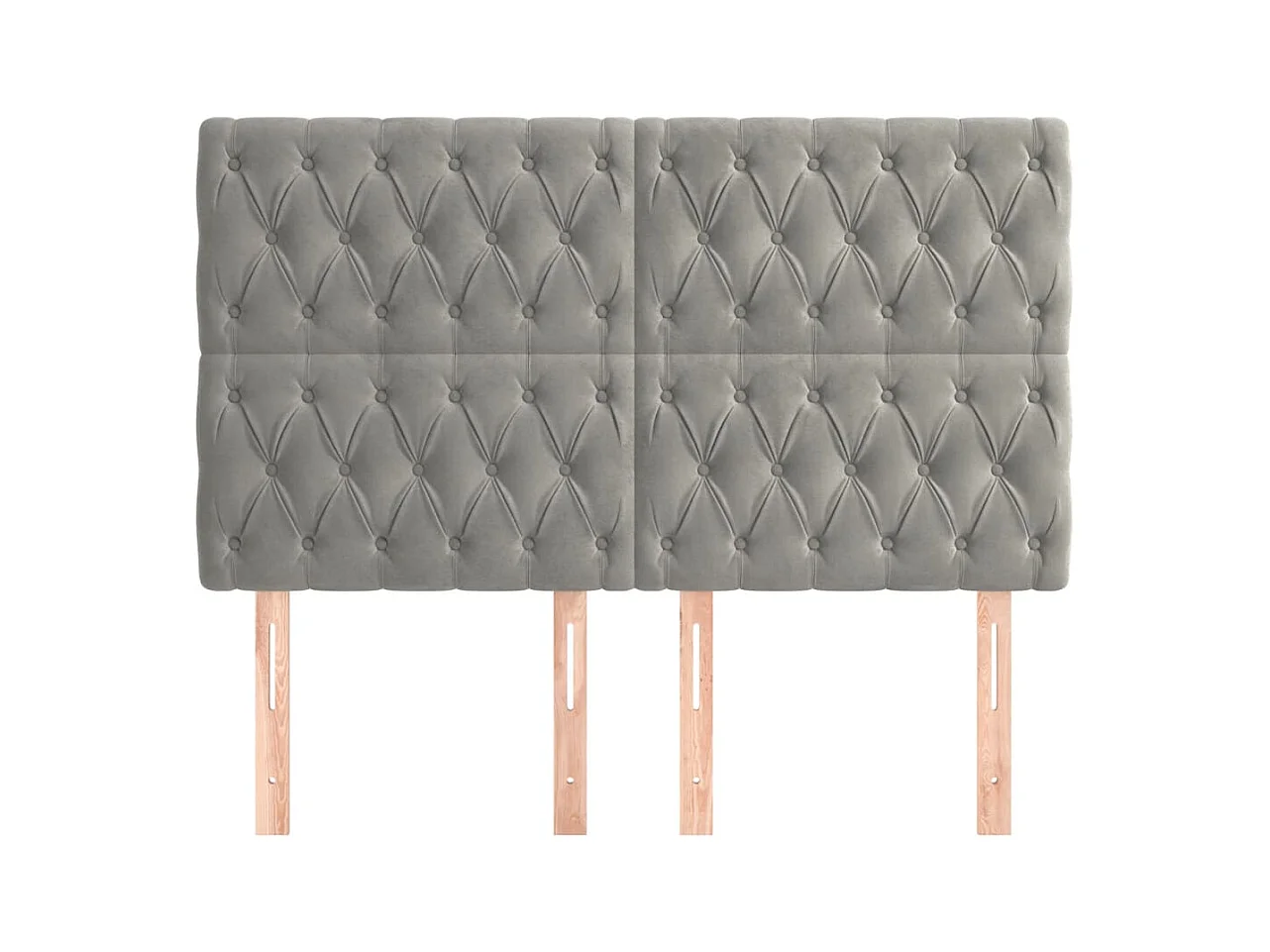 Cabeceros | Cabezal de cama | Mueble de cabecero 4 unidades terciopelo gris claro 72x7x78/88 cm