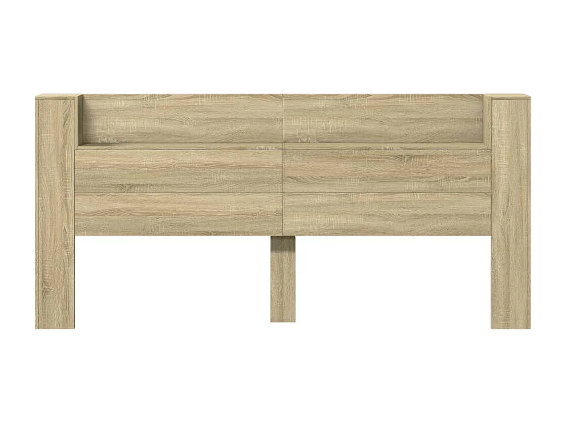 Tête de Lit avec rangement | Armoire de tête de lit avec LED chêne sonoma 220x16,5x103,5 cm