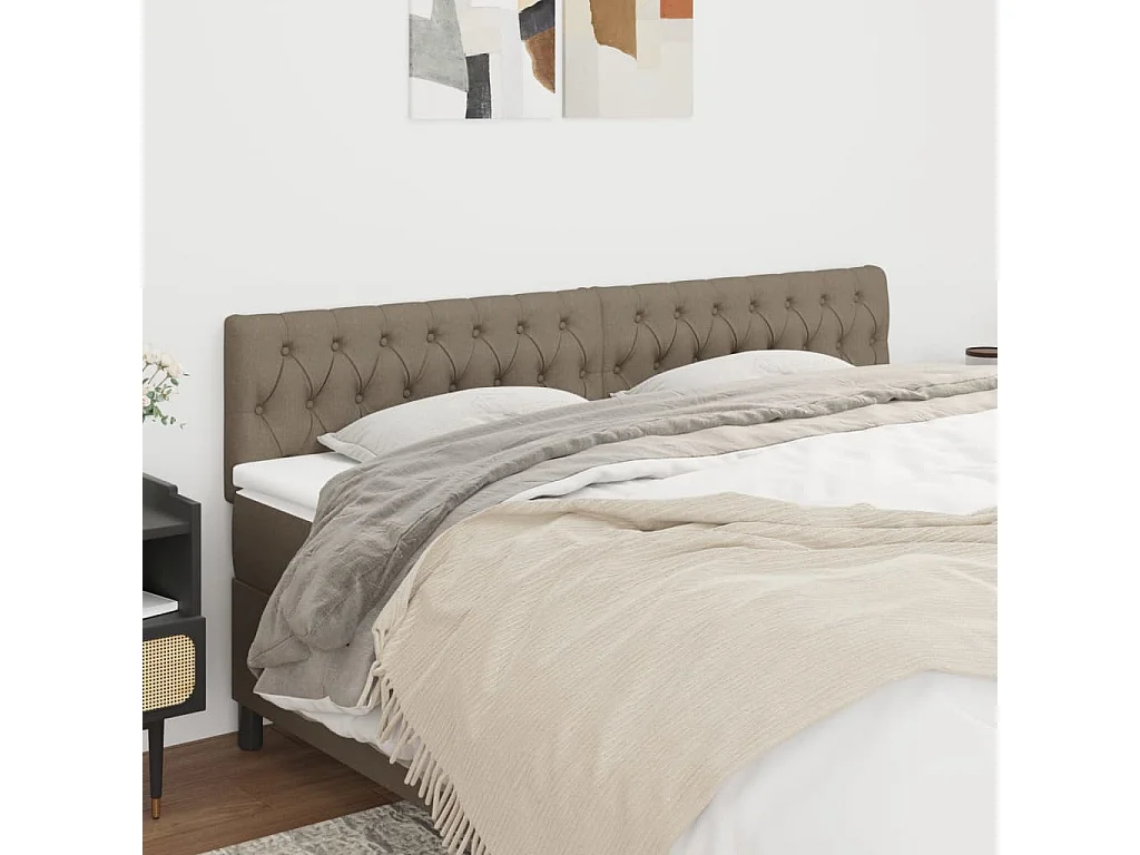 Têtes de lit | Panneaux de tête pour lit Moderne 2 pcs Taupe 90x7x78/88 cm Tissu