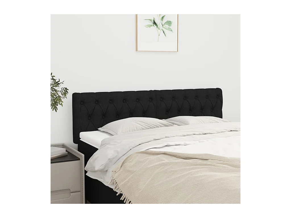 Têtes de lit | Panneaux de tête pour lit Moderne 2 pcs Noir 80x7x78/88 cm Tissu